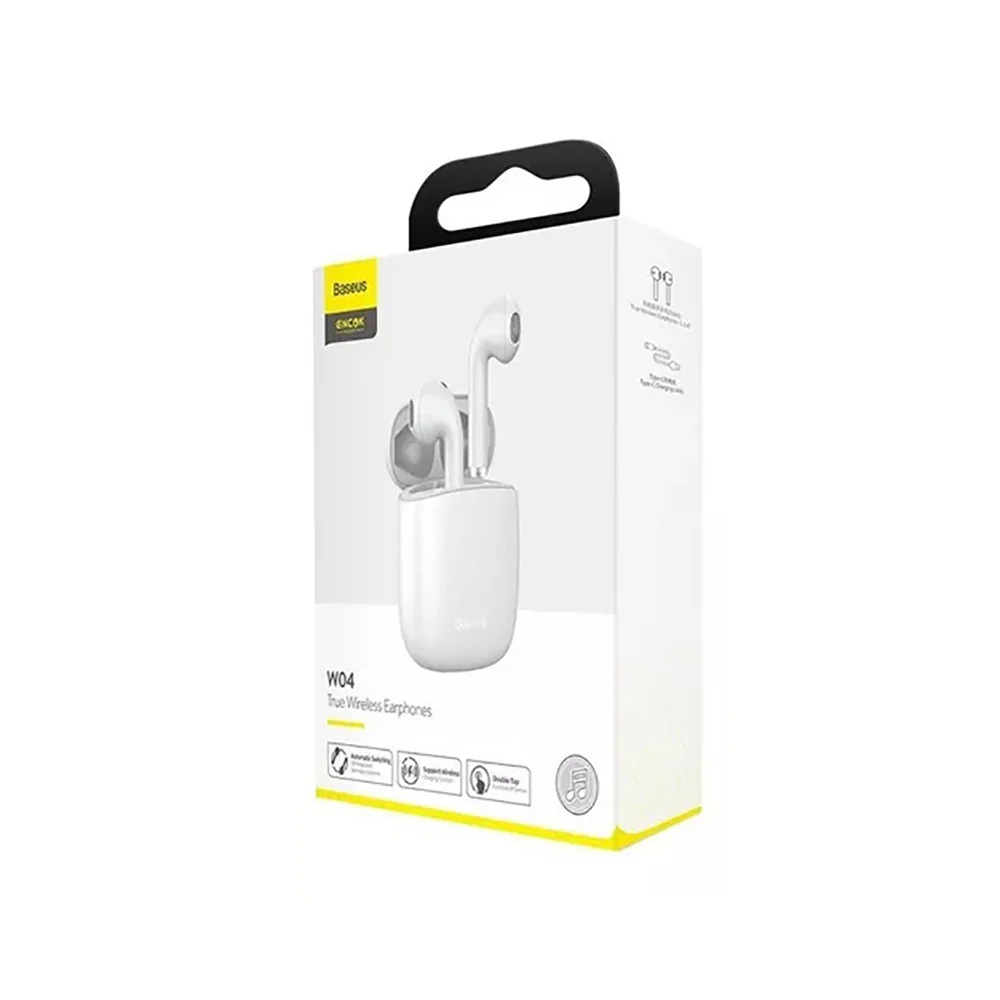Baseus Encok W04 3015E TWS True Wireless Bluetooth Earphones - Moon White - Image 3