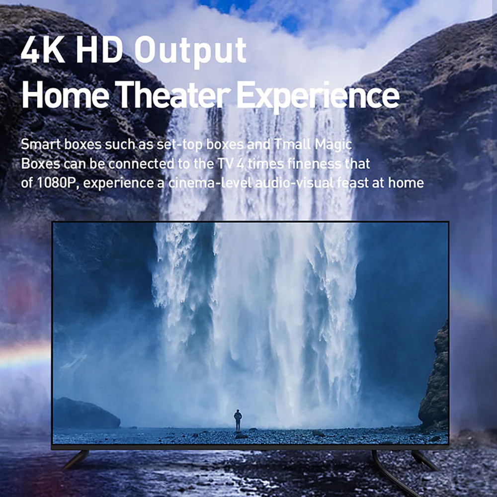 Baseus Enjoy Series 4K HD to 4K HD Cable - 2m, Space Gray - Image 4
