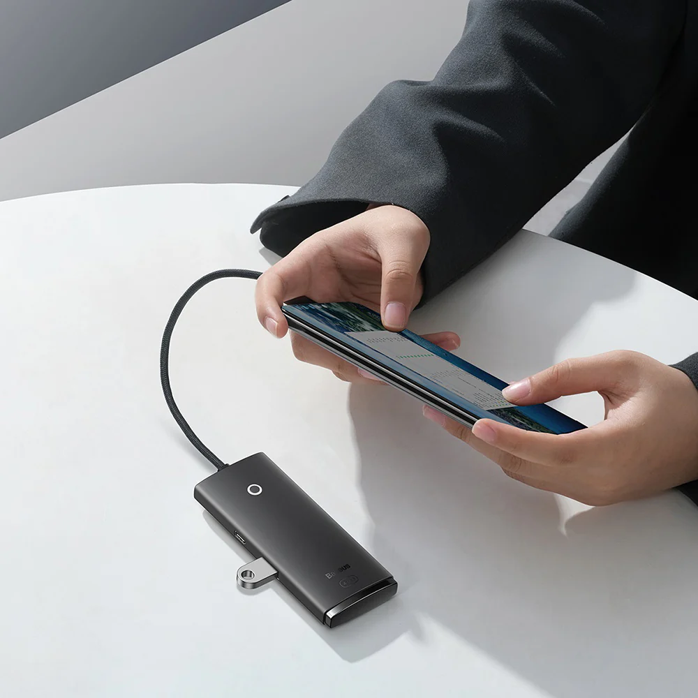 Baseus Enjoy Series USB-A to USB 3.0 4-Port Hub 25cm - Black - Image 2