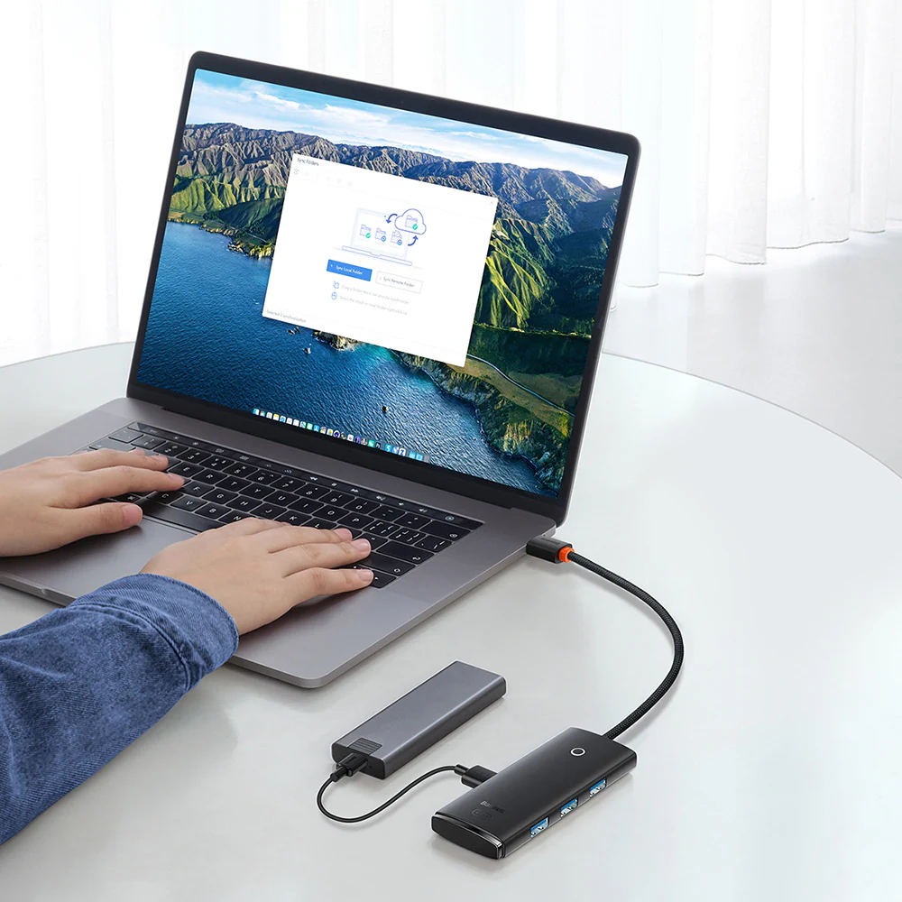 Baseus Enjoy Series USB-A to USB 3.0 4-Port Hub 25cm - Black - Image 4