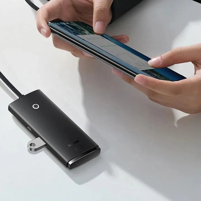 Baseus Enjoy Series USB-A to USB 3.0 Hub 4 Ports 2m - Black - Image 3