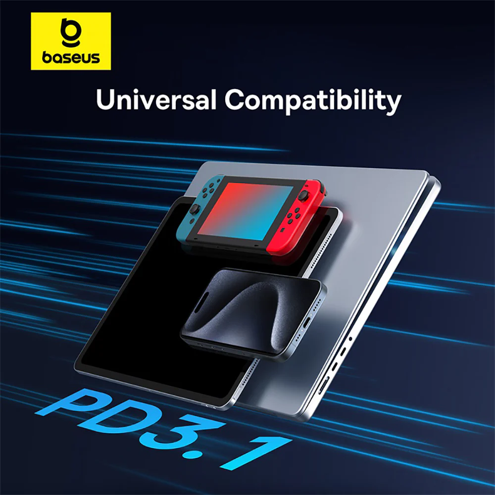 Baseus Flash Series 2 USB4 Full-Function Data Cable Type-C to Type-C 240W 1m Starry Black - Image 5