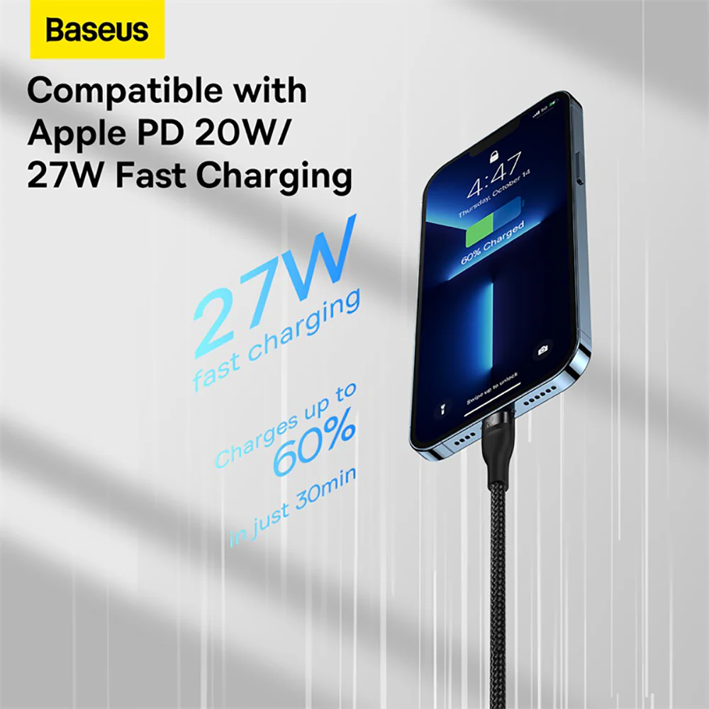Baseus Flash Series II 3-in-1 Fast Charging Cable Type-C to M+L+C 100W 1.5m Black - Image 4