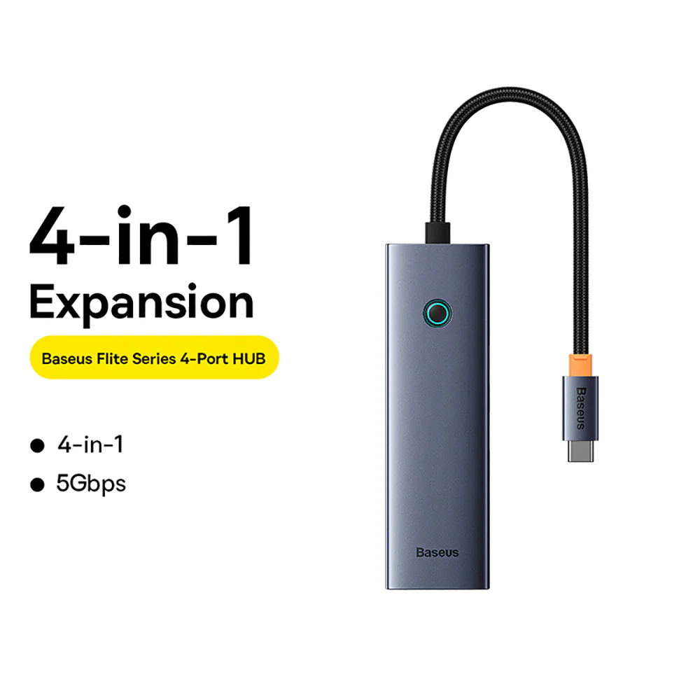 Baseus Flite Series 4-Port HUB - Deep Space Gray