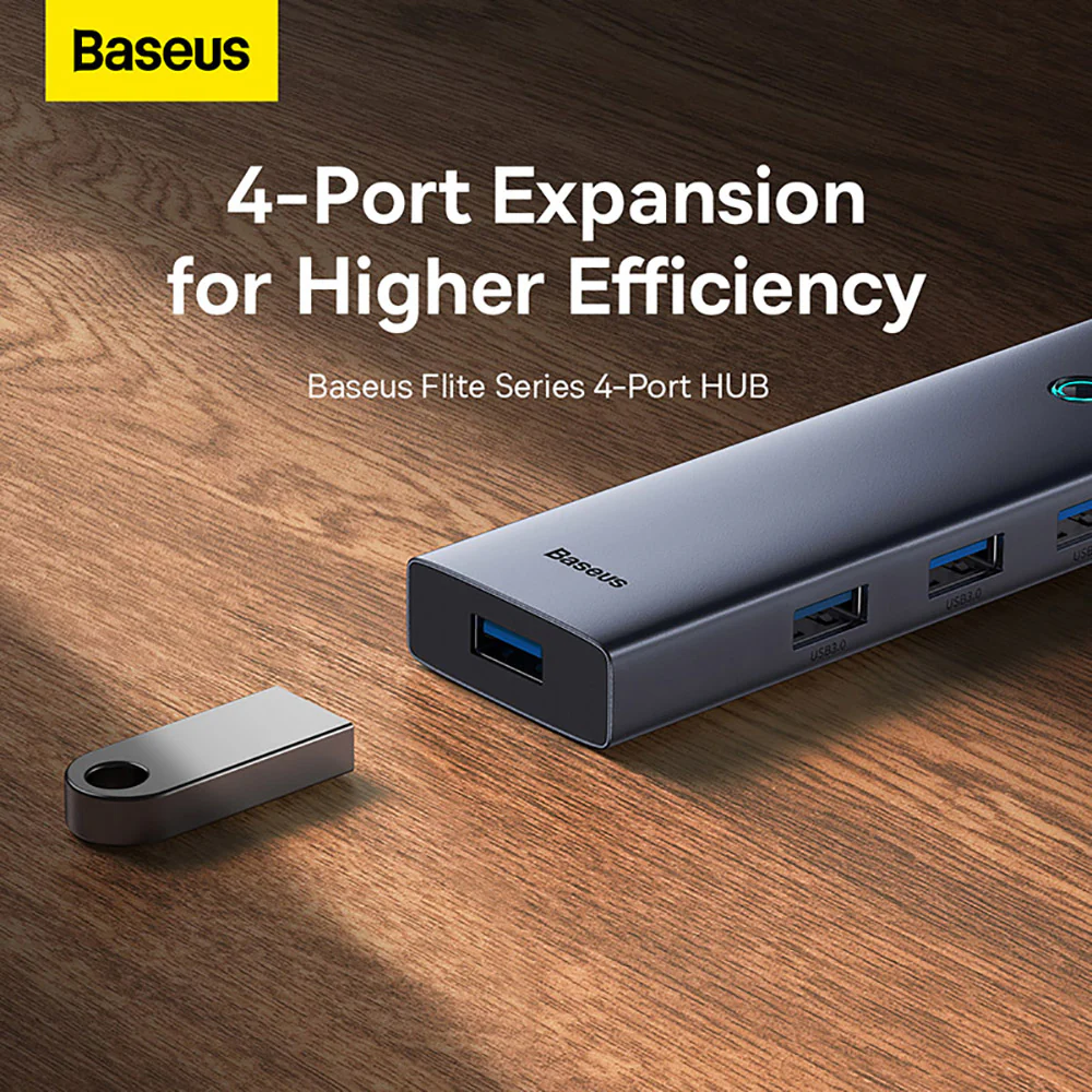 Baseus Flite Series 4-Port HUB - Deep Space Gray - Image 2