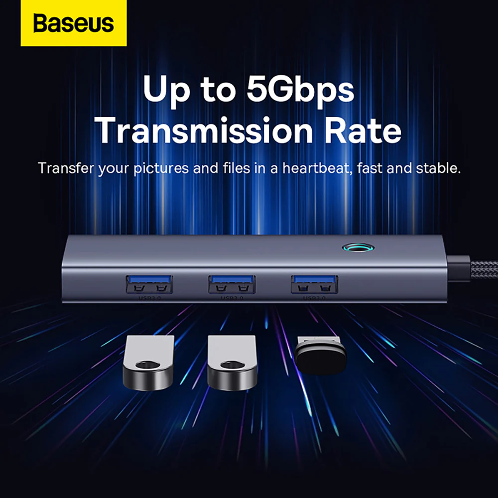 Baseus Flite Series 4-Port HUB - Deep Space Gray - Image 3