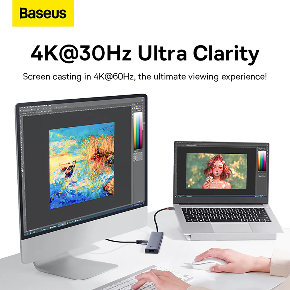 Baseus Flite Series 5-in-1 HUB Docking Station - Space Gray - Image 2