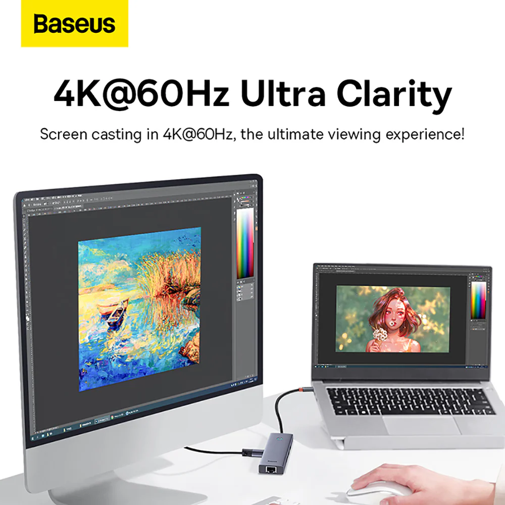 Baseus Flite Series 7-in-1 HUB Docking Station - Deep Space Gray - Image 3