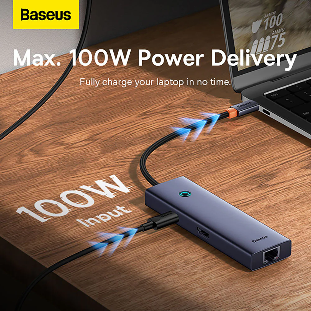 Baseus Flite Series 7-in-1 HUB Docking Station - Deep Space Gray - Image 4