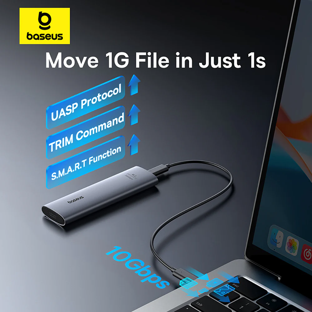 Baseus FlyJoy Series M.2 SSD Enclosure - Deep Space Gray - Image 2
