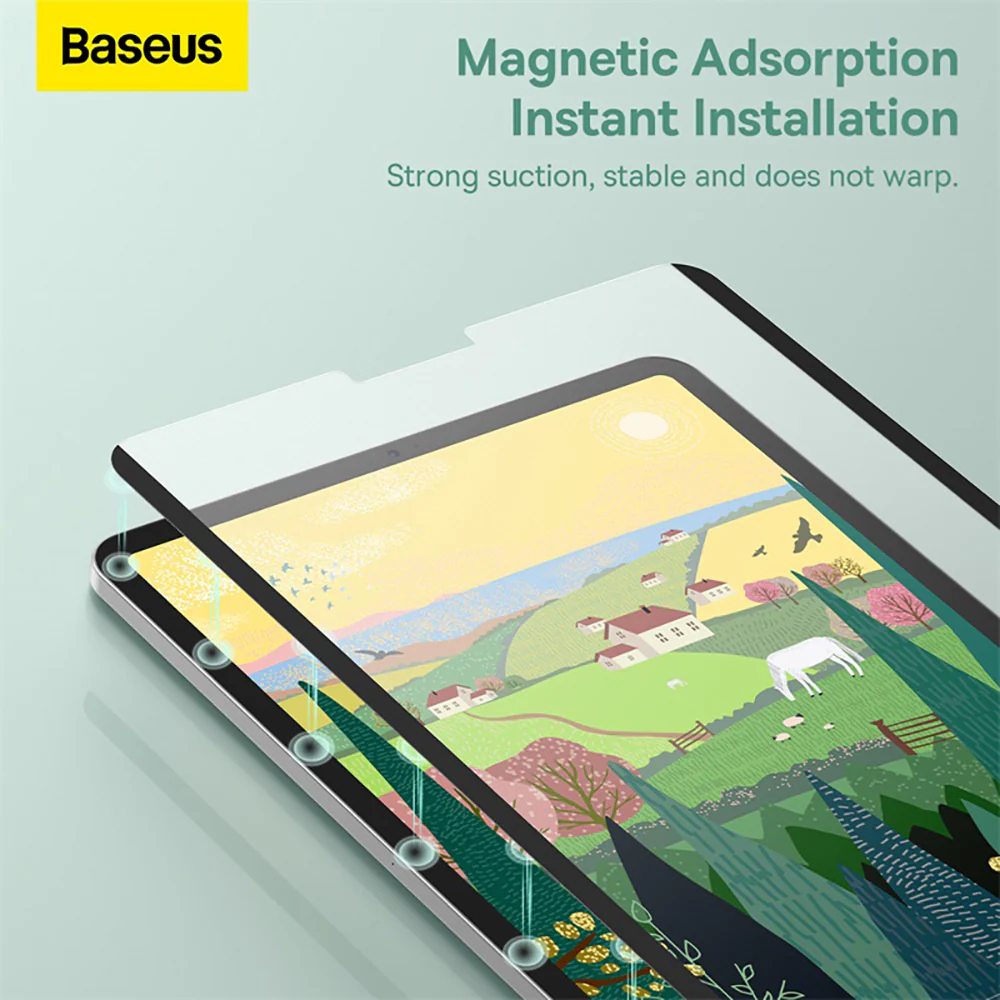 Baseus Full-Cover Vacuum Adsorption Paper-like Screen Protector - Transparent - Image 5
