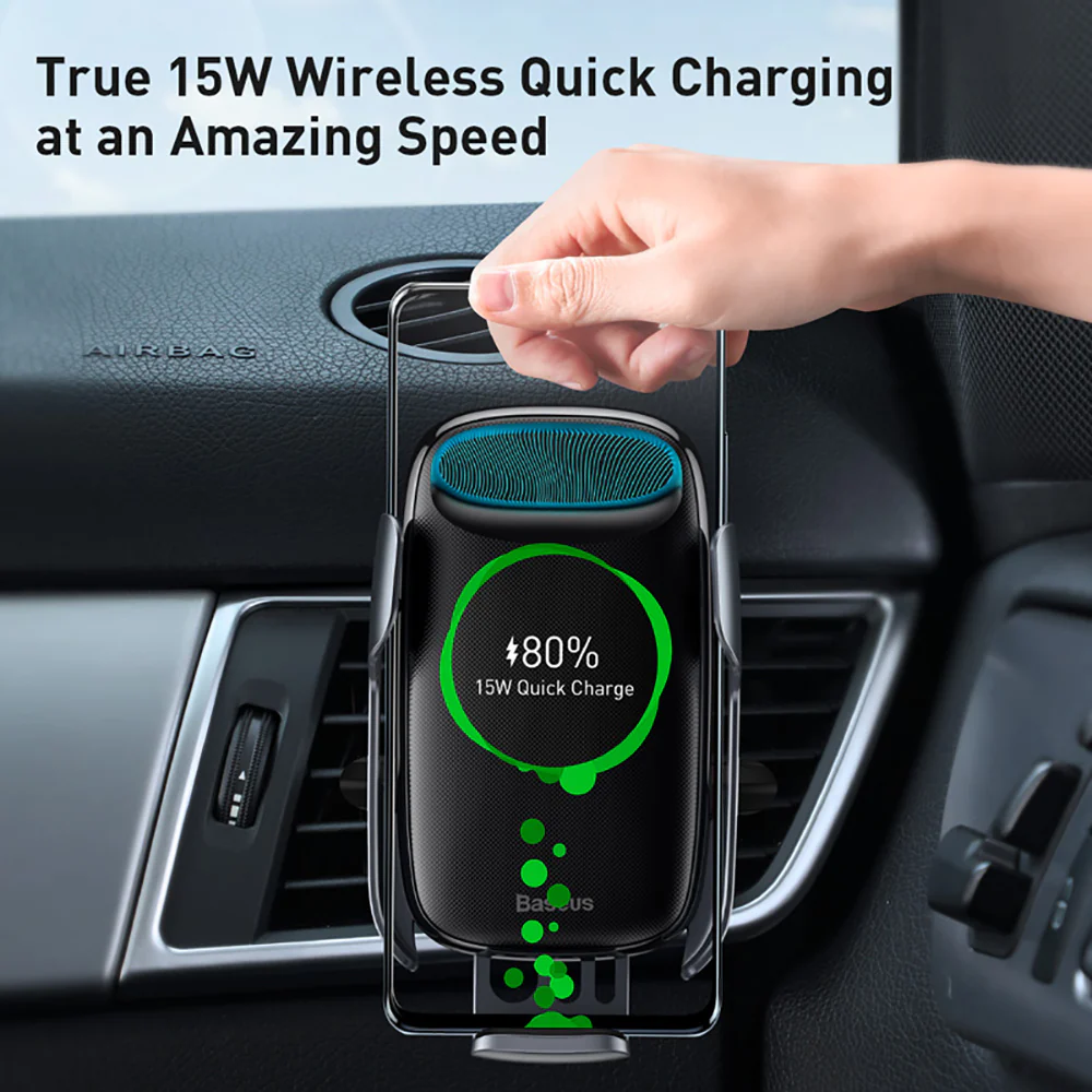 Baseus Galaxy Electric Stand Wireless Charger 15W - Black - Image 5