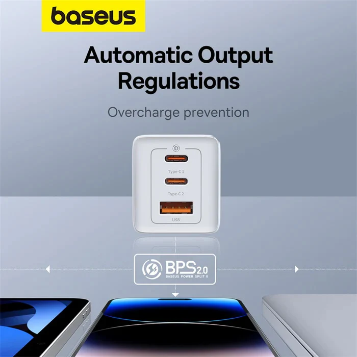 Baseus GaN5 Pro Fast Charger 2C+U 65W - Australian Plug, Moon White - Image 5