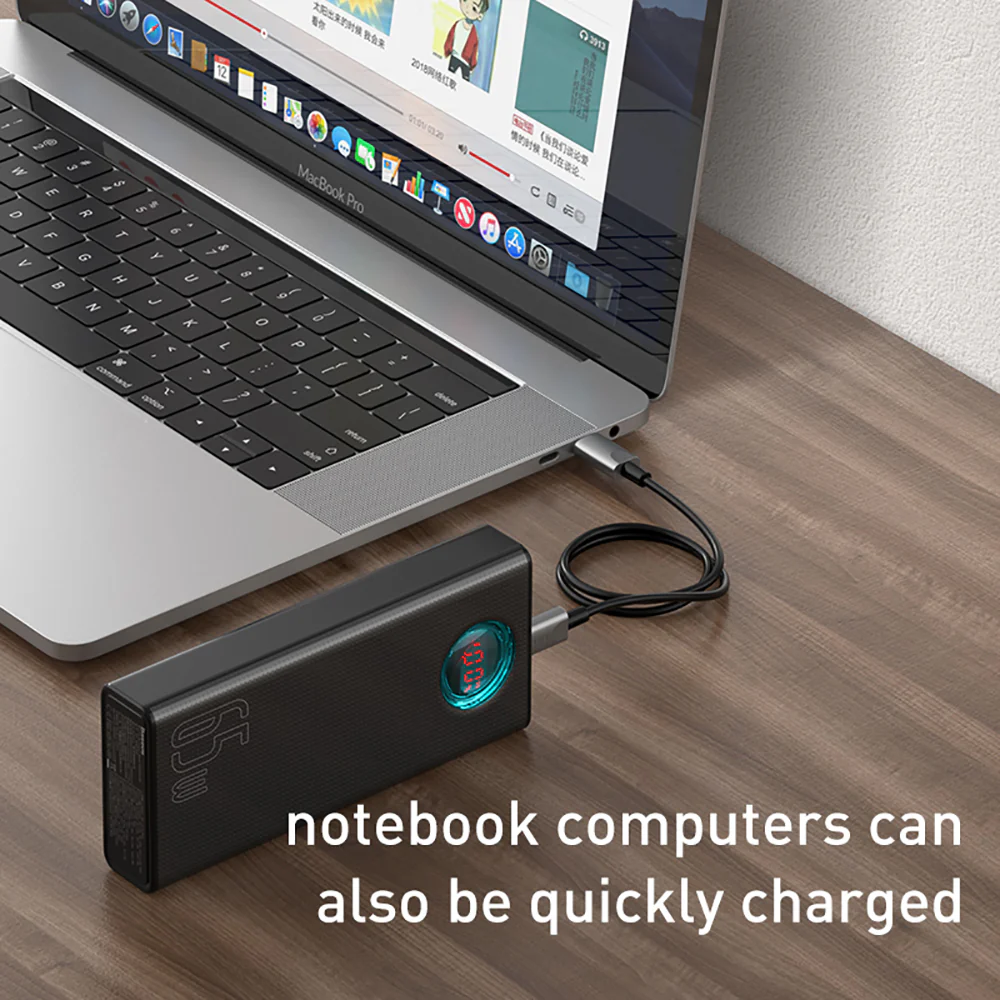 Baseus Glaze Digital Display Fast Charging Power Bank 30000mAh 65W Black - International Version - Image 3