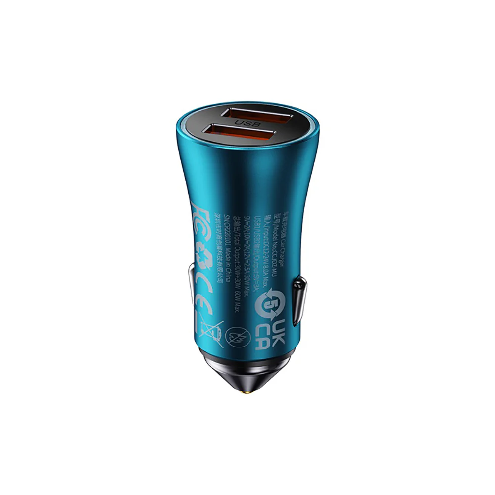 Baseus Golden Idea MAX Dual Fast Charging Car Charger U+U 60W Navy Blue