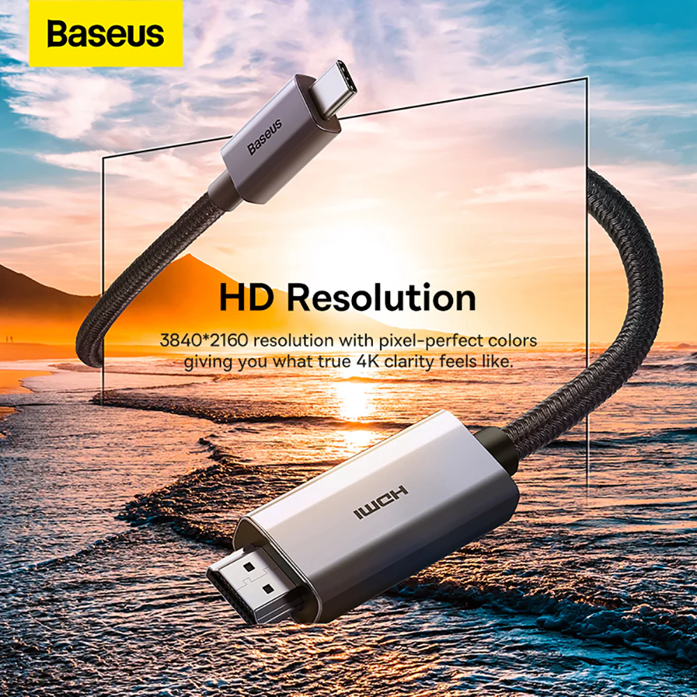 Baseus Graphene Type-C to HDMI 4K Adapter Cable - 3m Black - Image 5