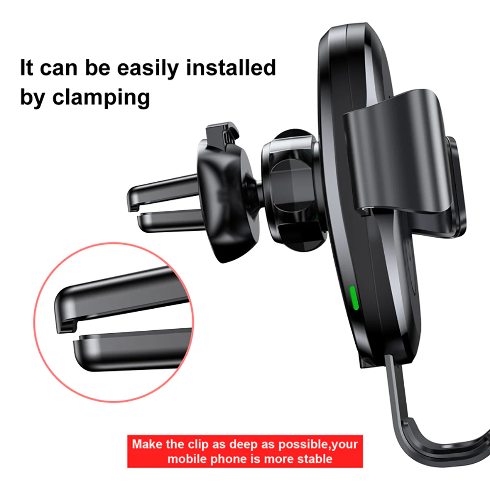 Baseus Gravity Car Mount Wireless Charger - Black - Image 2