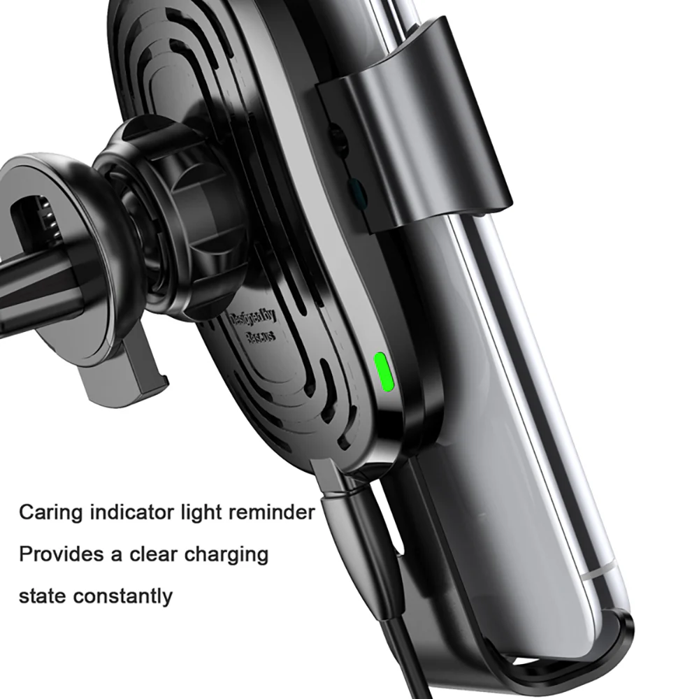 Baseus Gravity Car Mount Wireless Charger - Black - Image 3