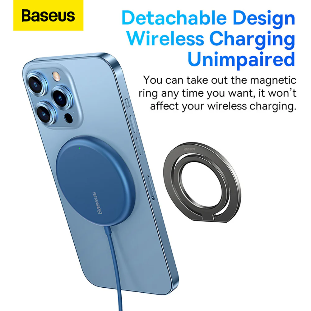 Baseus Halo Series Foldable Metal Ring Stand (Single Ring) - Deep Space Gray - Image 2