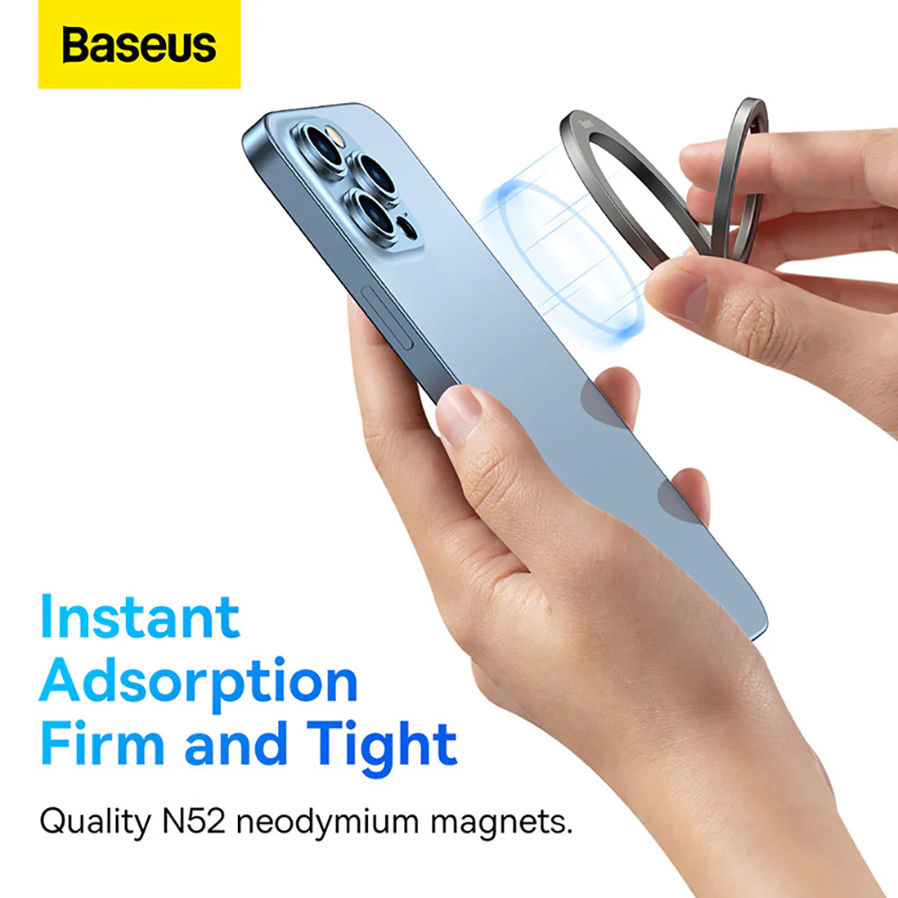 Baseus Halo Series Foldable Metal Ring Stand (Single Ring) - Deep Space Gray - Image 3