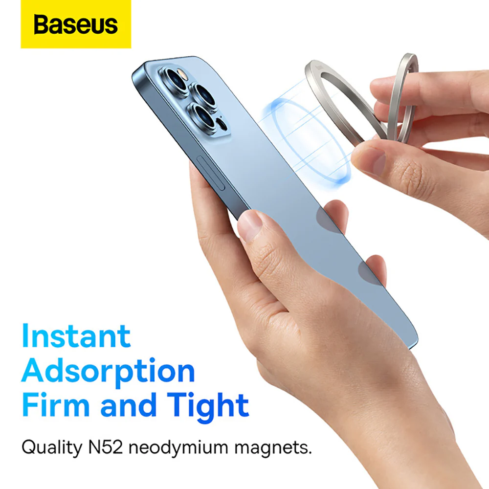 Baseus Halo Series Foldable Metal Ring Stand (Single-ring) - Silver - Image 2