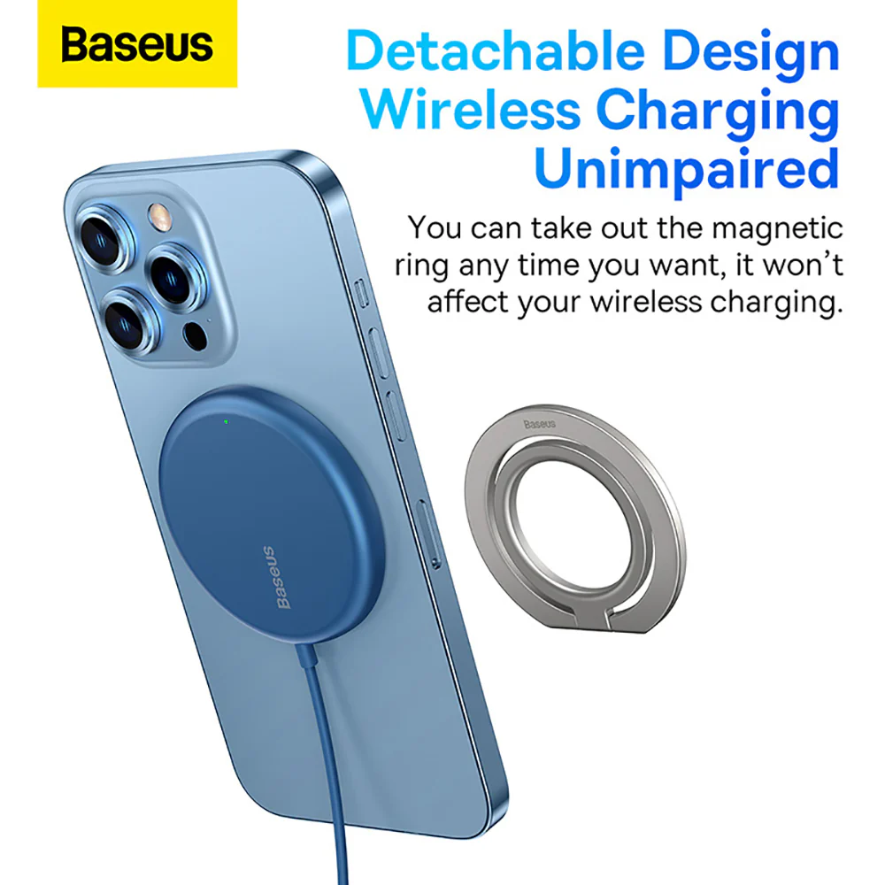 Baseus Halo Series Foldable Metal Ring Stand (Single-ring) - Silver - Image 3