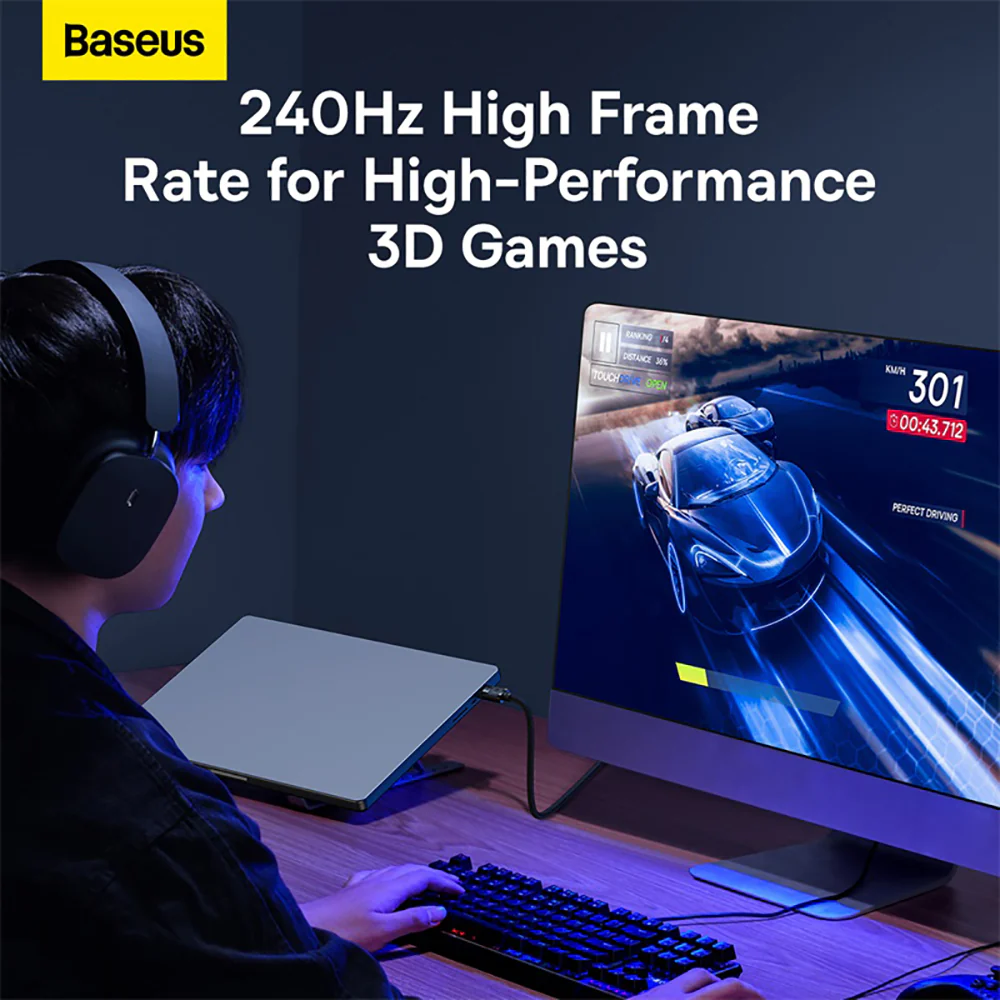 Baseus High Definition DP8K to DP8K Display Cable 2m - Starry Black - Image 3