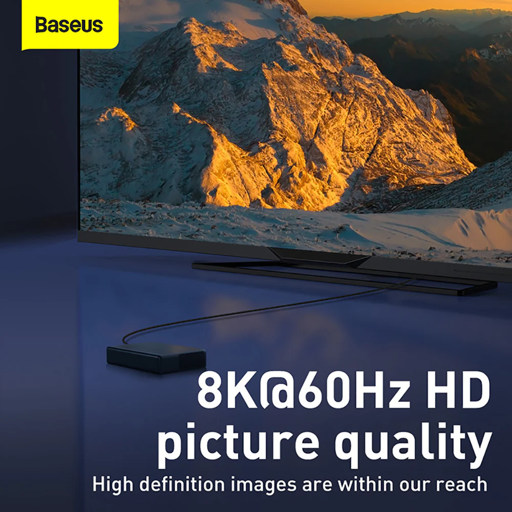 Baseus High Definition Series HDMI 8K to HDMI 8K Adapter Cable - 1m Black - Image 3
