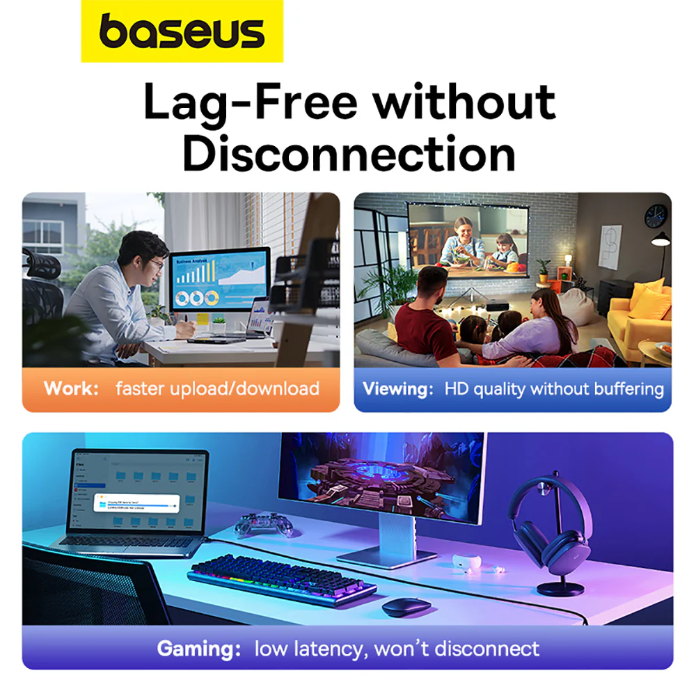 Baseus High Speed CAT6 Gigabit Ethernet Cable - 0.5m, Starry Blue - Image 3
