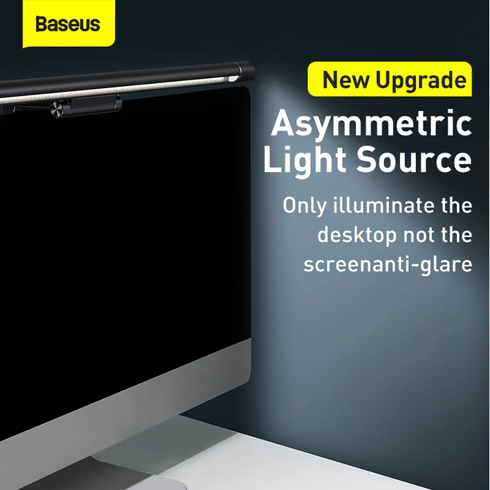 Baseus i-wok Series USB Asymmetric Light Source Screen Hanging Light Pro - Black - Image 2