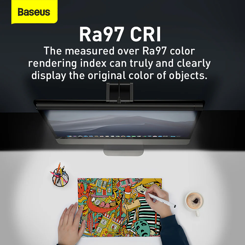 Baseus i-wok Series USB Asymmetric Light Source Screen Hanging Light Pro - Black - Image 4