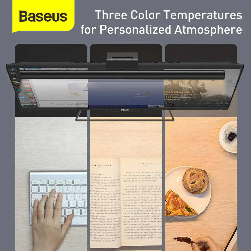 Baseus i-wok Series USB Asymmetric Screen Hanging Light Youth Edition - Black - Image 5