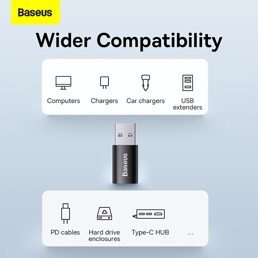 Baseus Ingenuity Series USB to Type-C OTG Adapter USB 3.1 - Black - Image 3