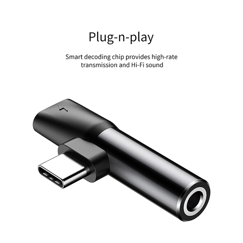 Baseus L41 Type-C to Type-C + 3.5mm Adapter - Black - Image 3