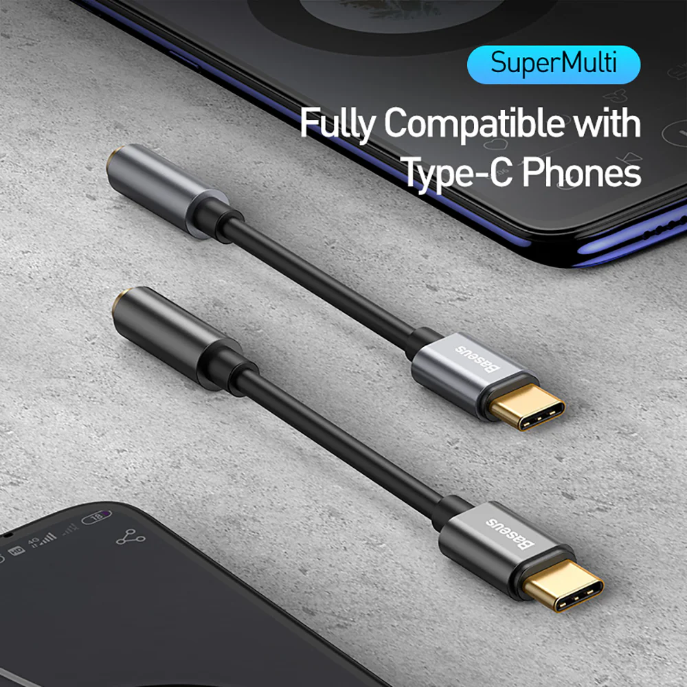 Baseus L54 Type-C to 3.5mm Adapter - Black - Image 2