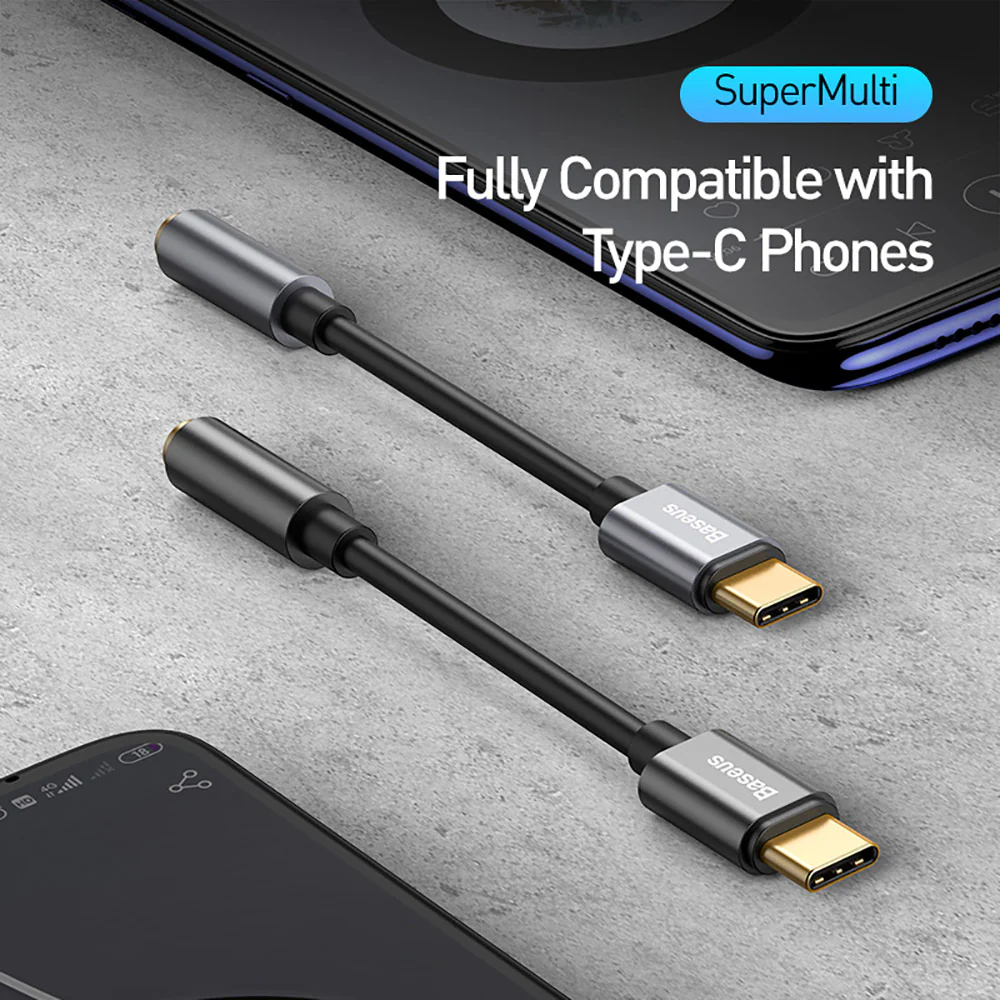 Baseus L54 Type-C to 3.5mm Adapter - Space Gray - Image 3