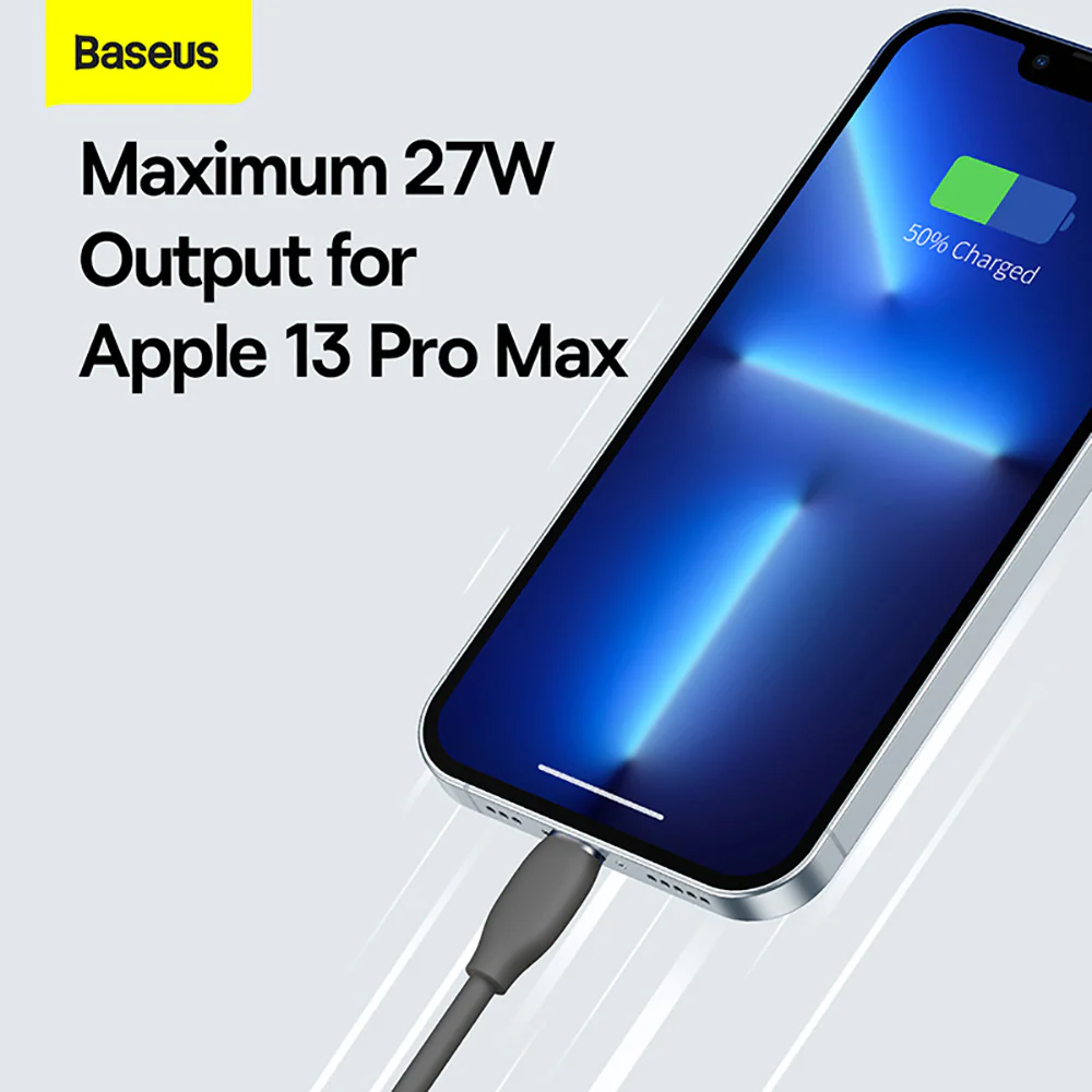 Baseus Liquid Silicone Fast Charging Cable Type-C to iP 20W 1.2m Black - Image 2