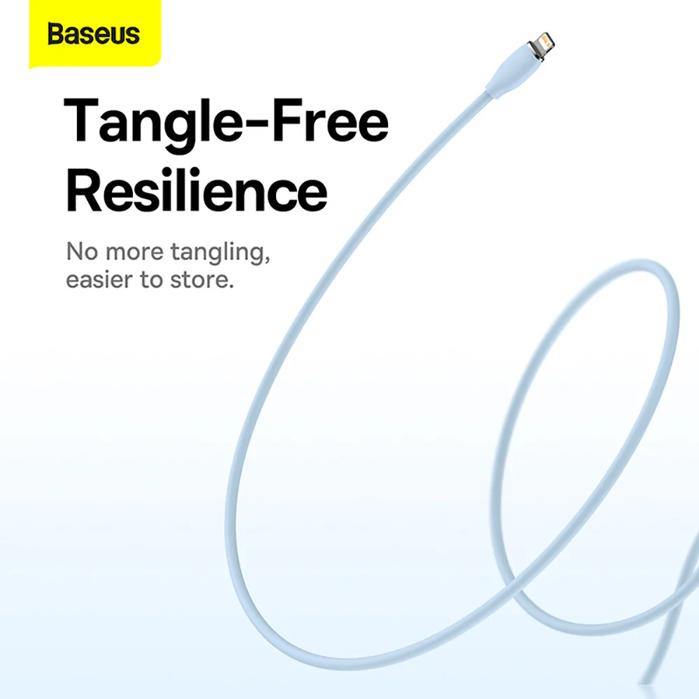 Baseus Liquid Silicone Fast Charging Cable Type-C to iP 20W 1.2m Blue - Image 4