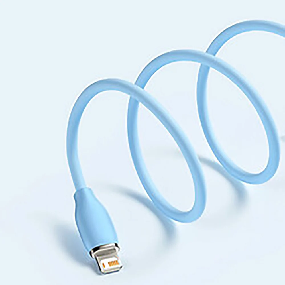 Baseus Liquid Silicone Fast Charging Cable USB to iP 2.4A 1.2m Blue - Image 2