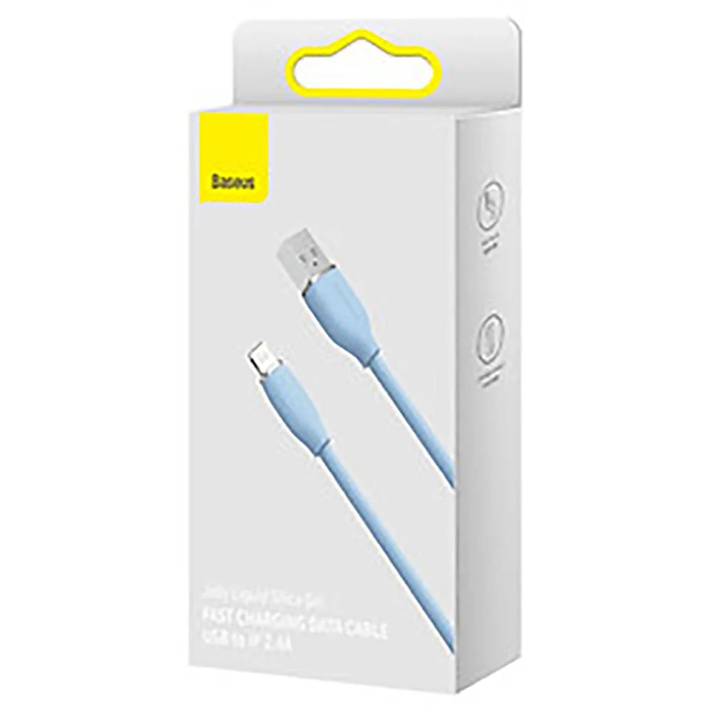 Baseus Liquid Silicone Fast Charging Cable USB to iP 2.4A 1.2m Blue - Image 4