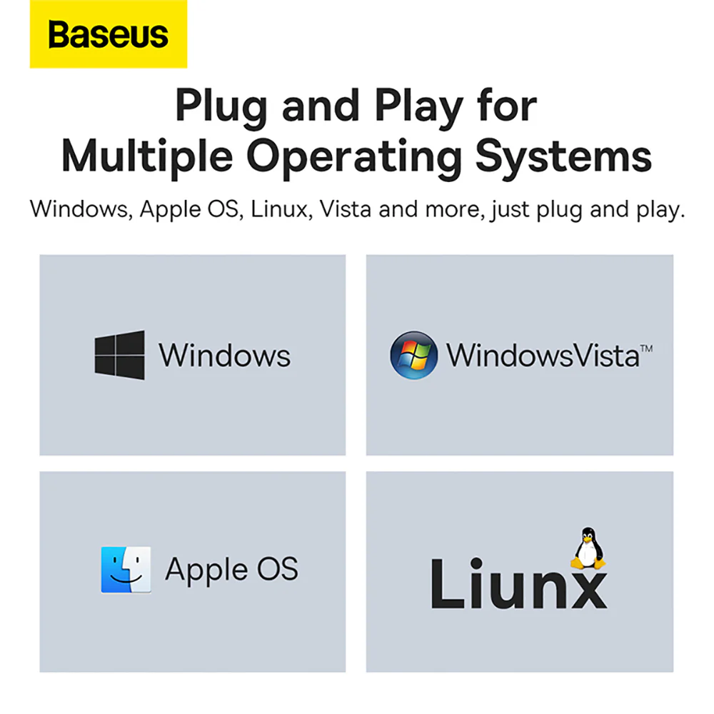 Baseus Lite Series 4-Port Type-C to USB 3.0 HUB Adapter - 1m, Black - Image 5