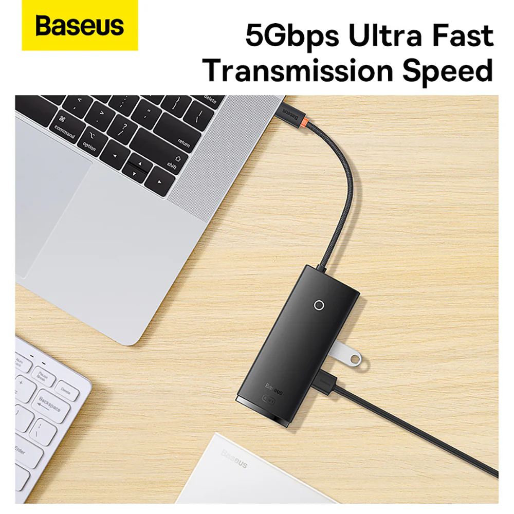 Baseus Lite Series 6-in-1 HUB Docking Station PD Version - Black - Image 5