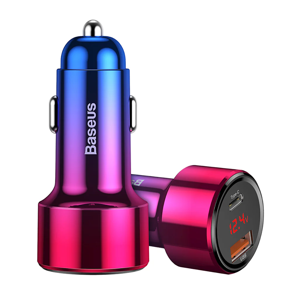 Baseus Magic Series PPS Digital Display Type-C PD+QC Dual Fast Charging Car Charger 45W - Magic Red