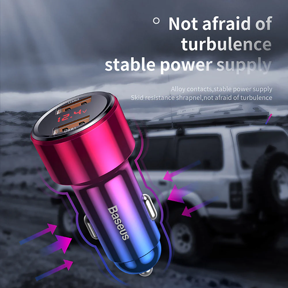 Baseus Magic Series PPS Digital Display Type-C PD+QC Dual Fast Charging Car Charger 45W - Magic Red - Image 5