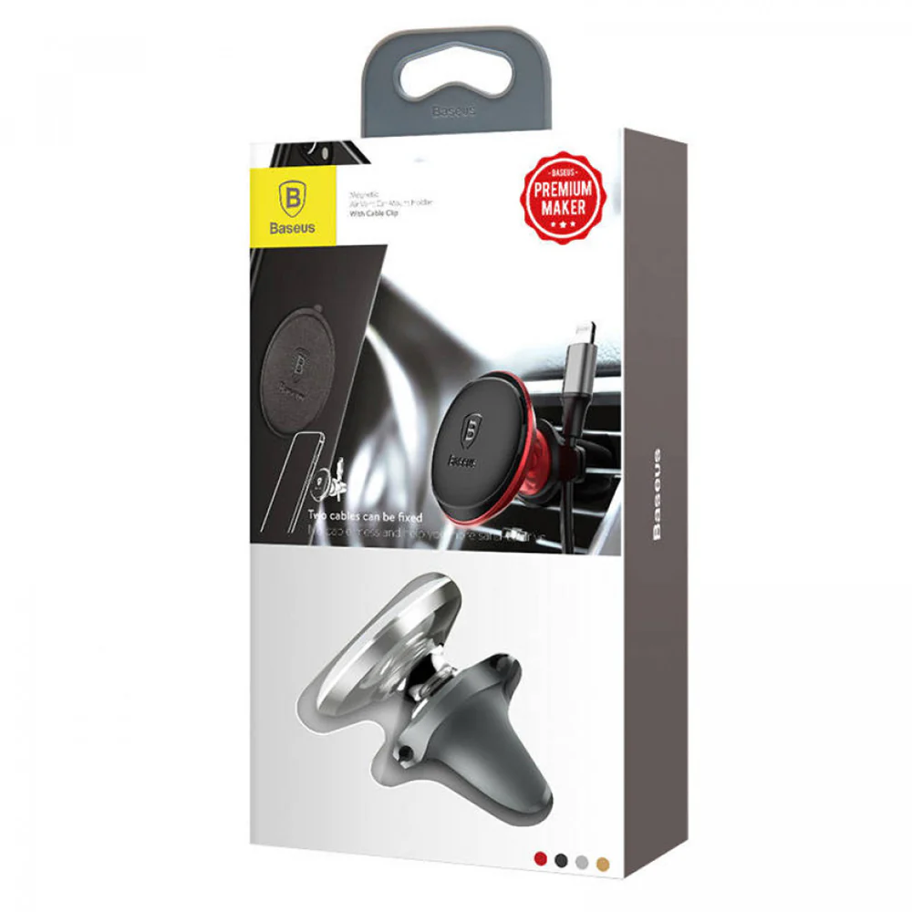 Baseus Magnetic Car Mount Holder - Air Vent, Silver, International Version - Image 4