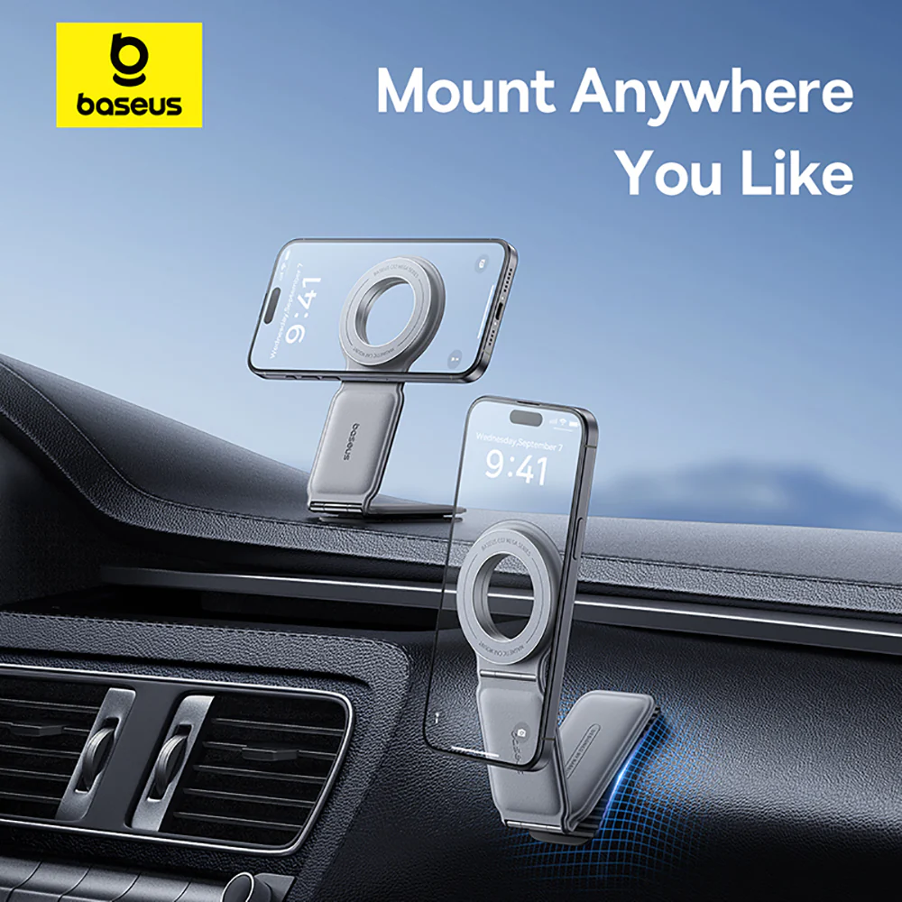 Baseus Magnetic Car Mount Holder - Cloud Gray - Image 2