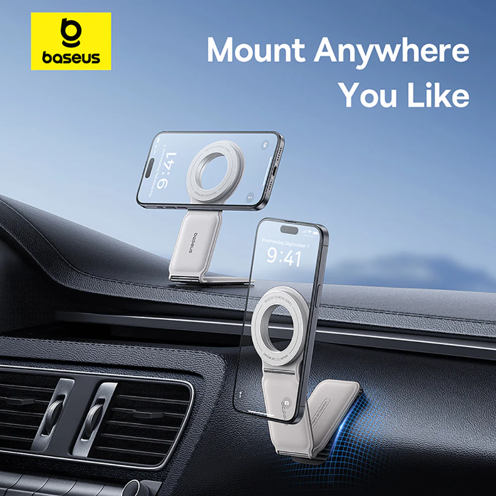 Baseus Magnetic Car Mount Holder - Moon White - Image 2