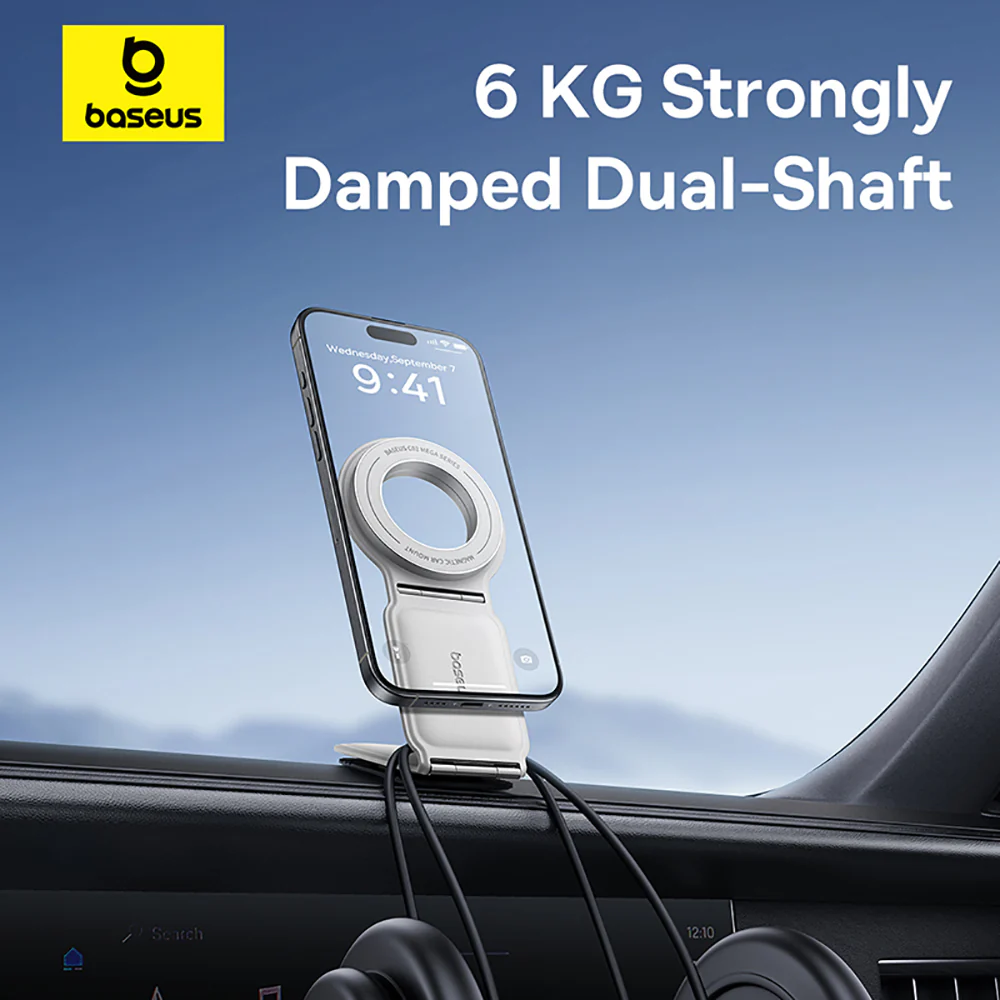 Baseus Magnetic Car Mount Holder - Moon White - Image 5