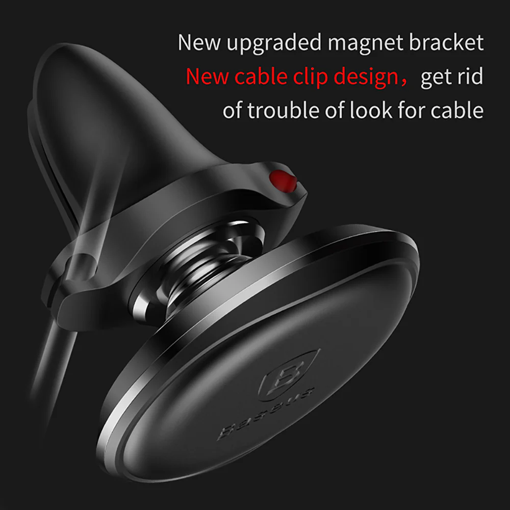 Baseus Magnetic Car Mount Holder with Cable Clip - Star Gold, Air Vent Version - Image 3