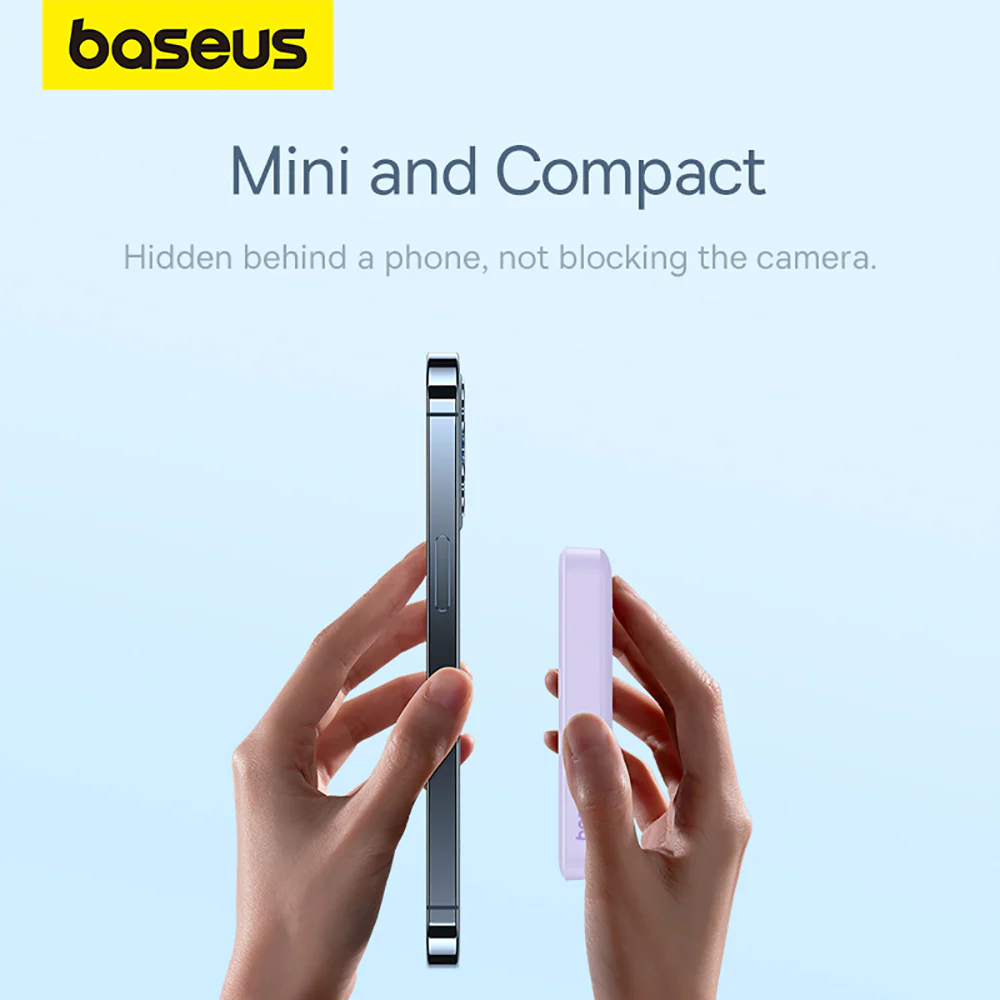 Baseus Magnetic Mini Air Wireless Fast Charge Power Bank 10000mAh 20W - Nebula Purple - Image 2